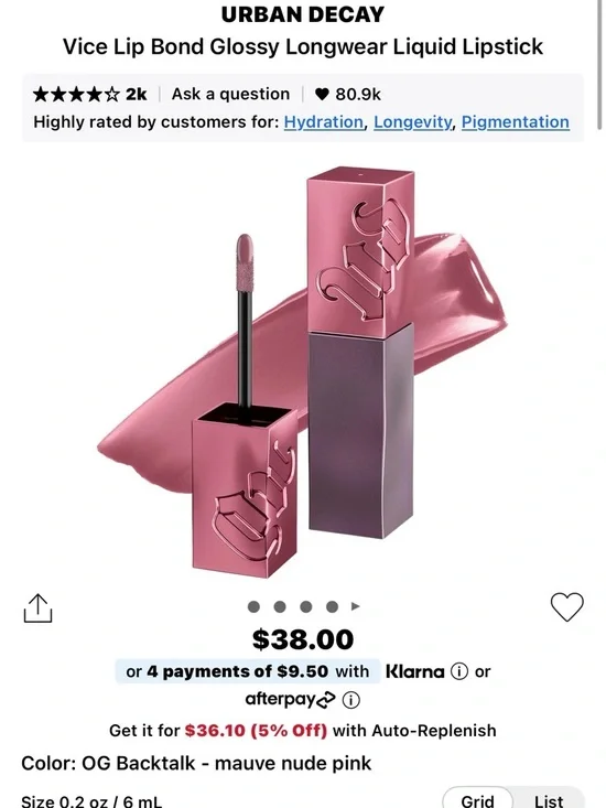 Urban Decay Creamy Liquid Lipstick — Dusty Rose Pink - Picture 2 of 7